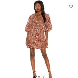 MINKPINK Gabae Wrap Dress Mini in Multi